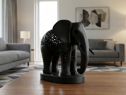Lampe Statuette Éléphant Africain 3D | Voronoi | Faso3D